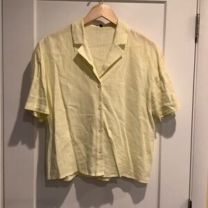 Express Soft Yellow Linen Shirt